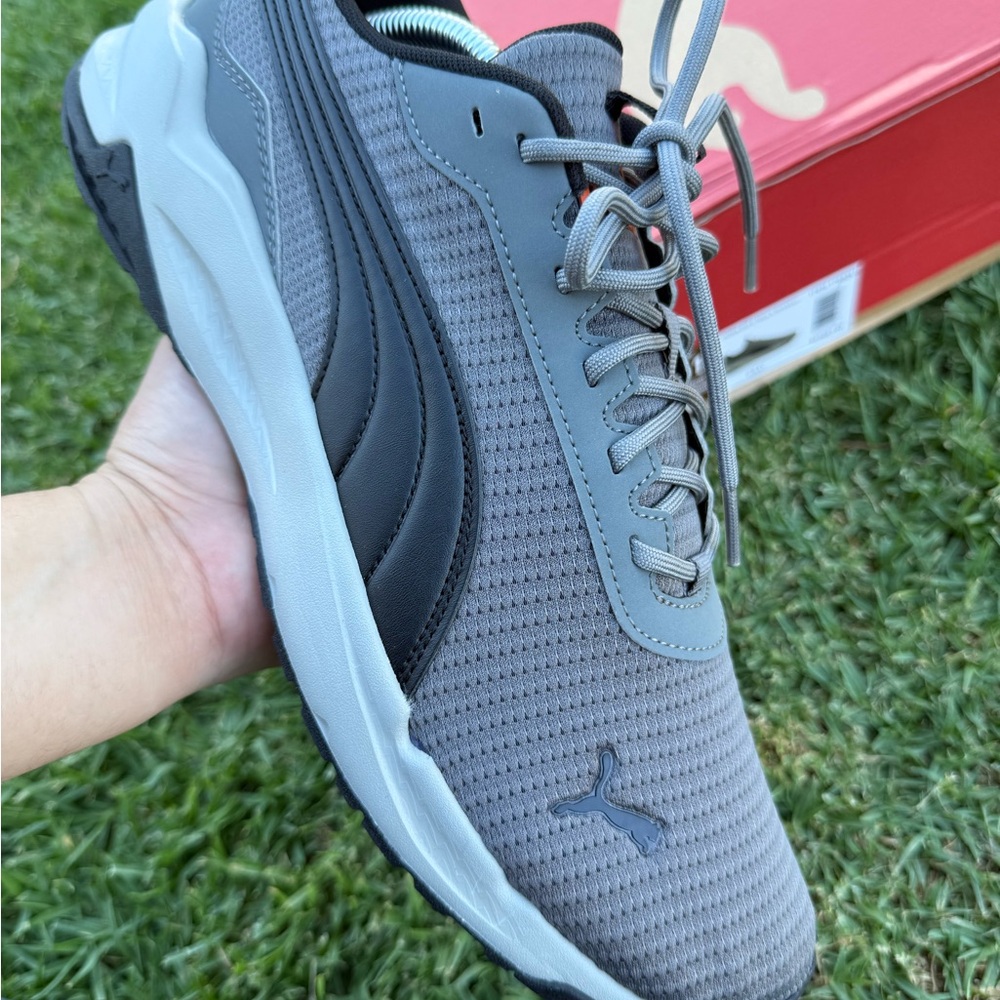 Puma Gray and Black Sneakers with Modern Design